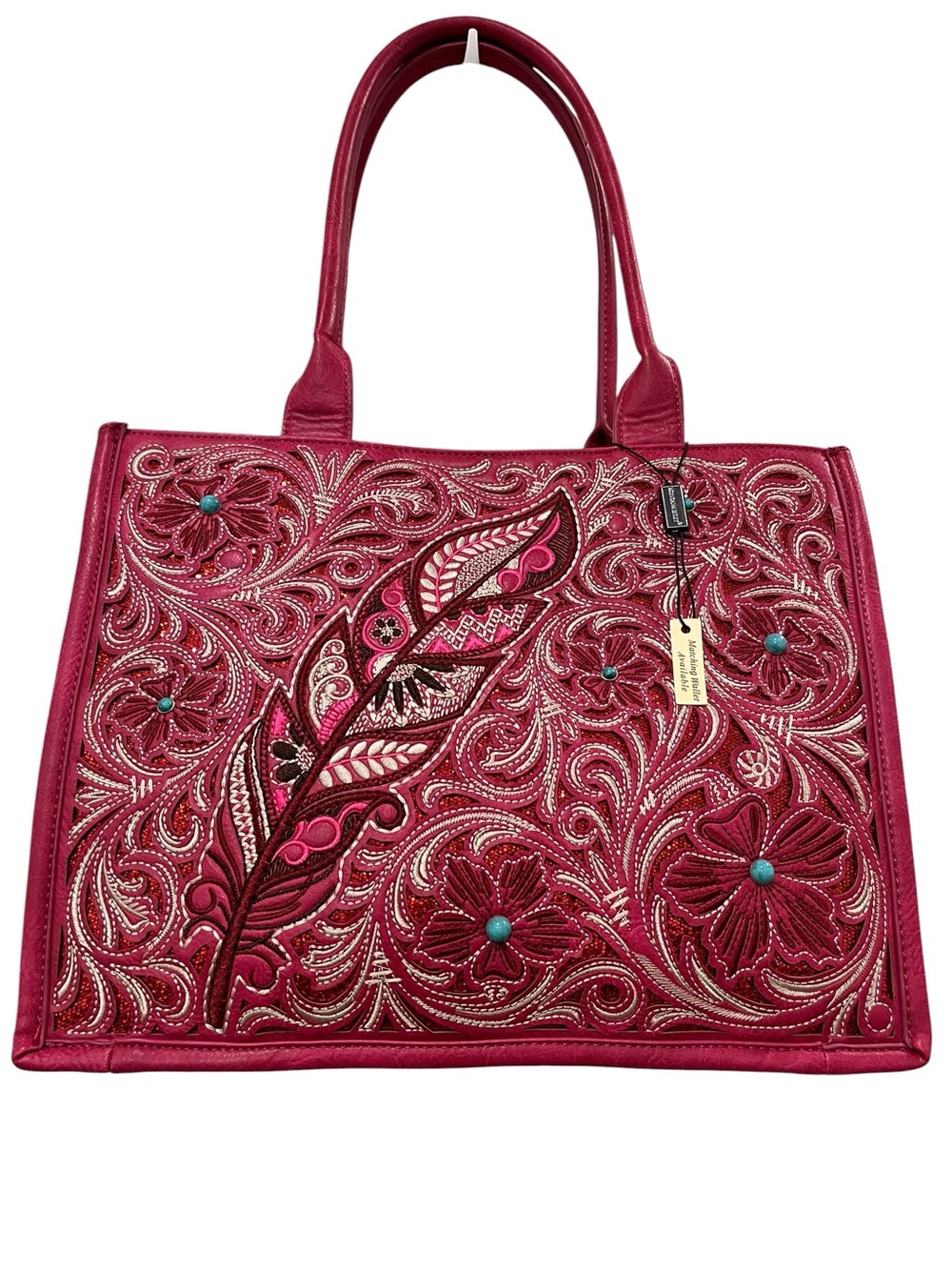 Montana West Embroidered Floral Cut-out Collection Concealed Carry Tote NWT